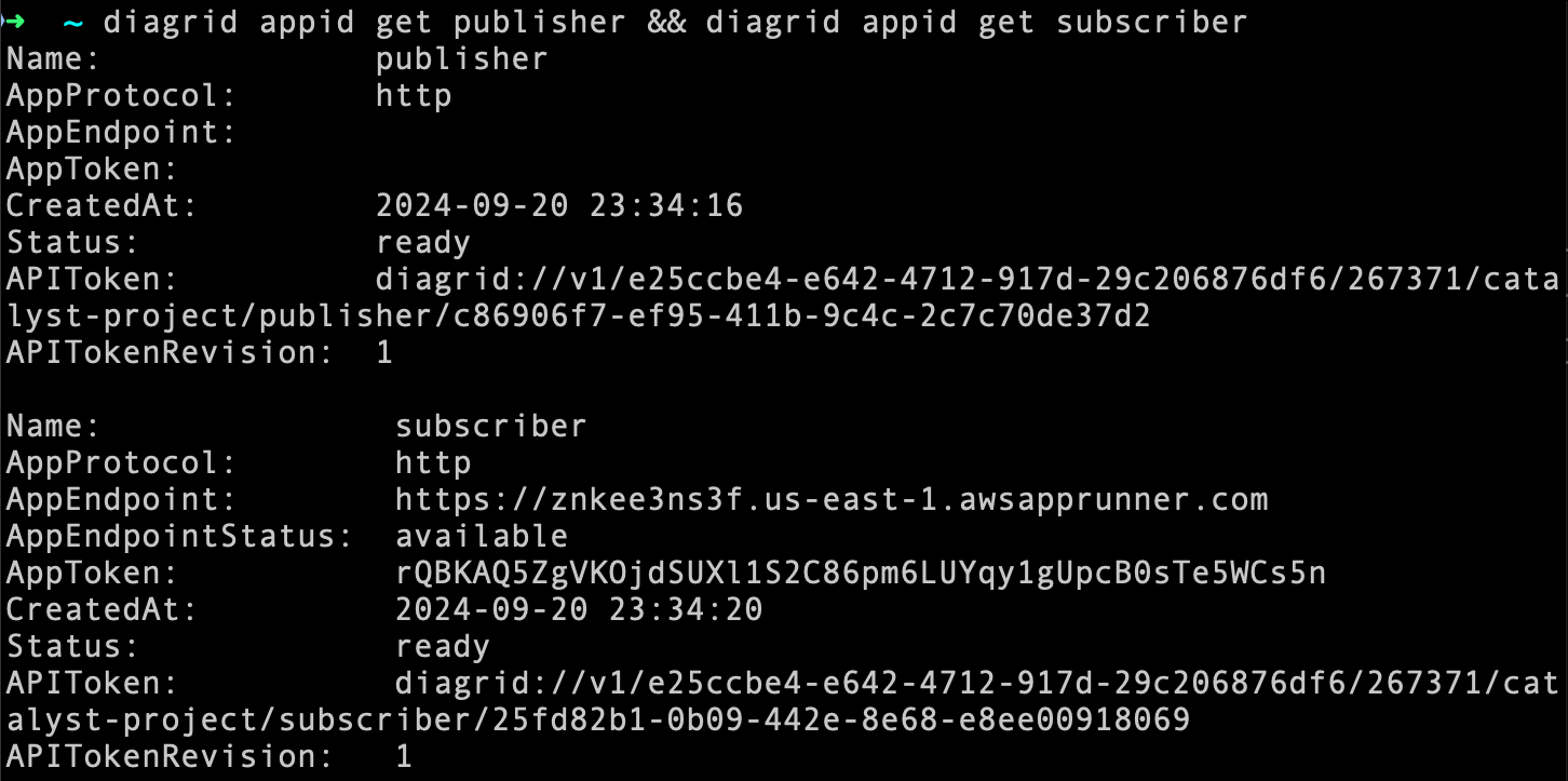 cli appid output