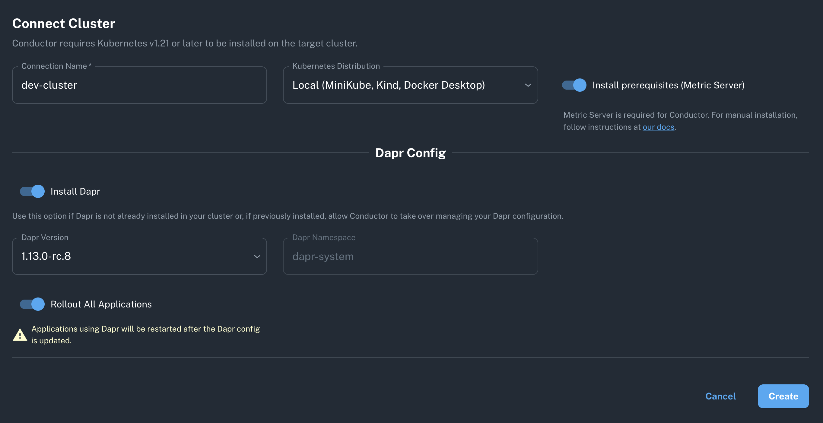 cluster connection